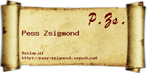 Pess Zsigmond névjegykártya